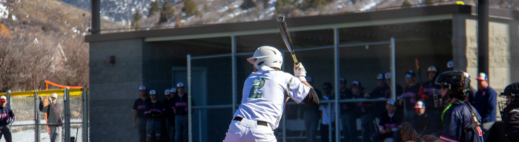 Baseball player up to bat during a baseball game